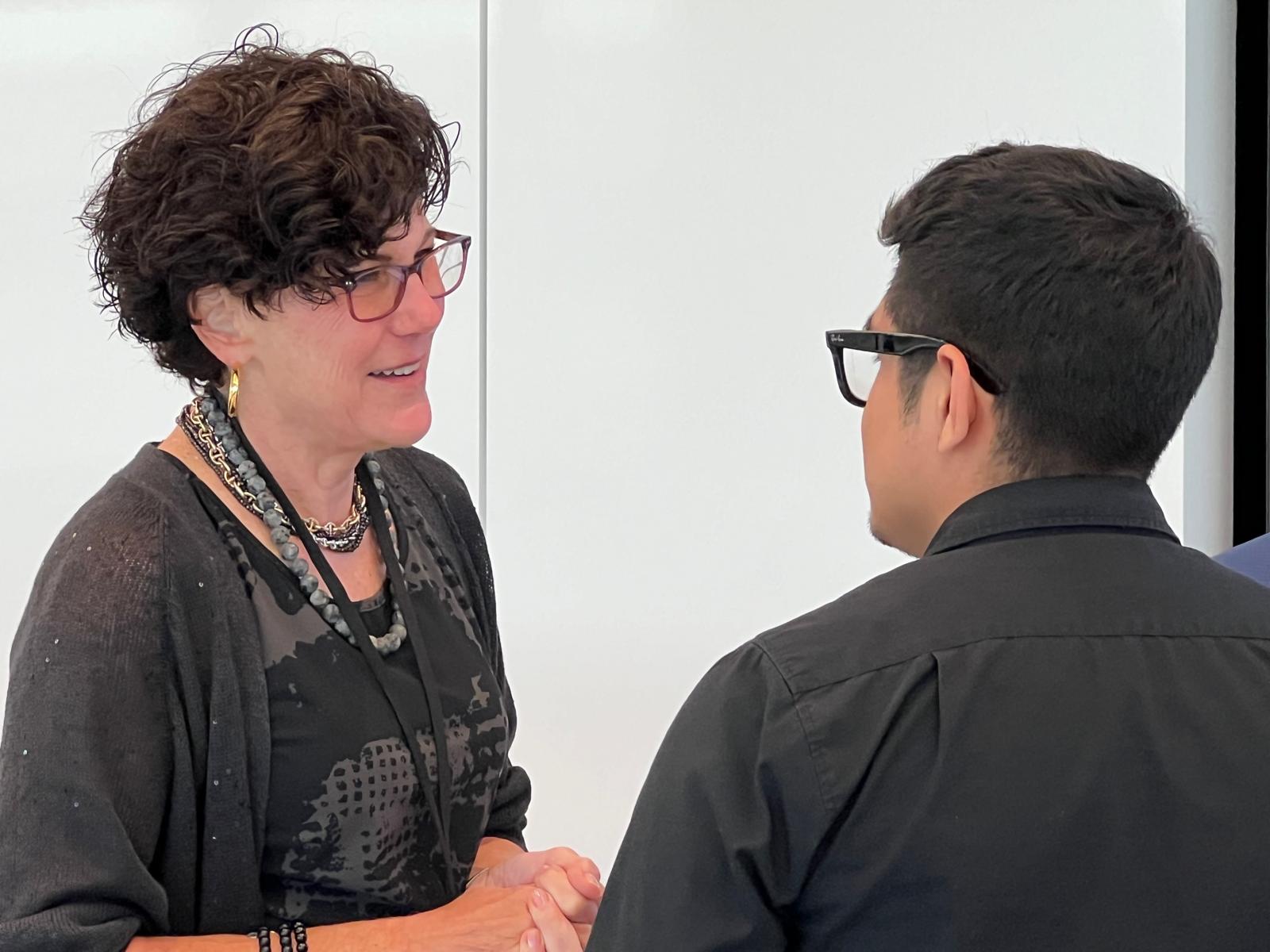 Pictured: Board Member Kathy Vizas and Harriet Tubman Fellow Anthony Paco.