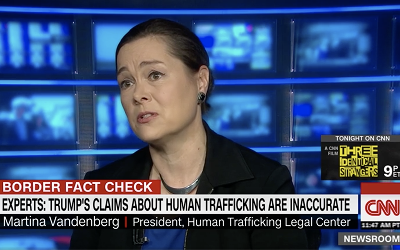 Experts: Trump’s tape-bound women trafficking claim is misleading.